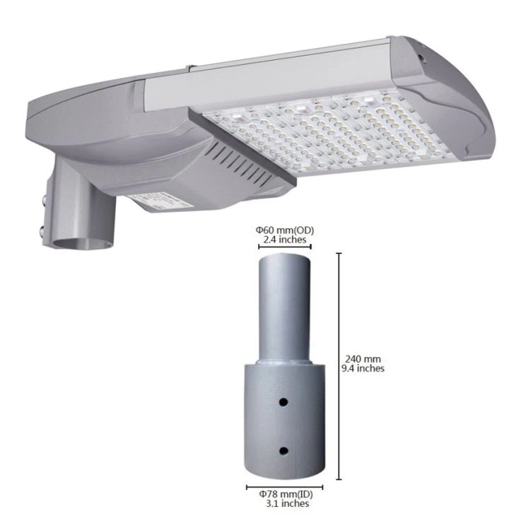 LED street light with adaptor for 76mm 78mm pole